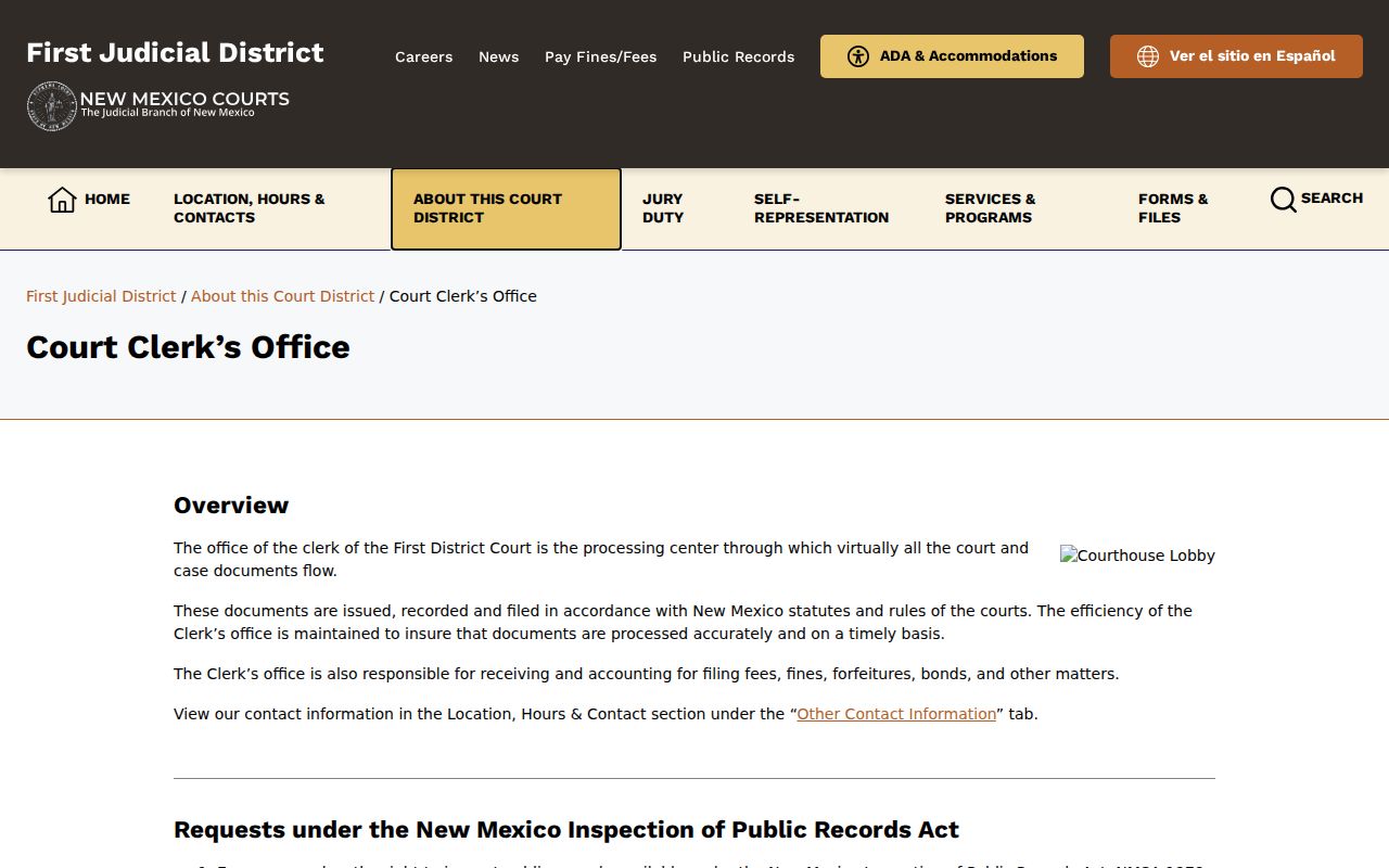 Santa Fe resident lookup using First Judicial District Clerk copy information