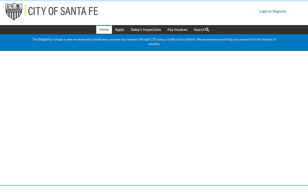 Santa Fe street directory City permit portal