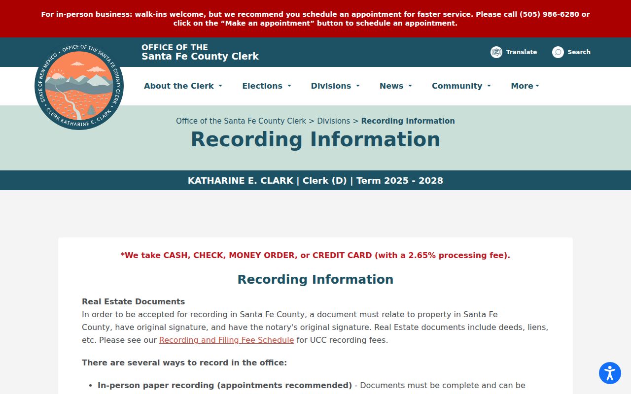 Santa Fe street directory recording and plat guidance