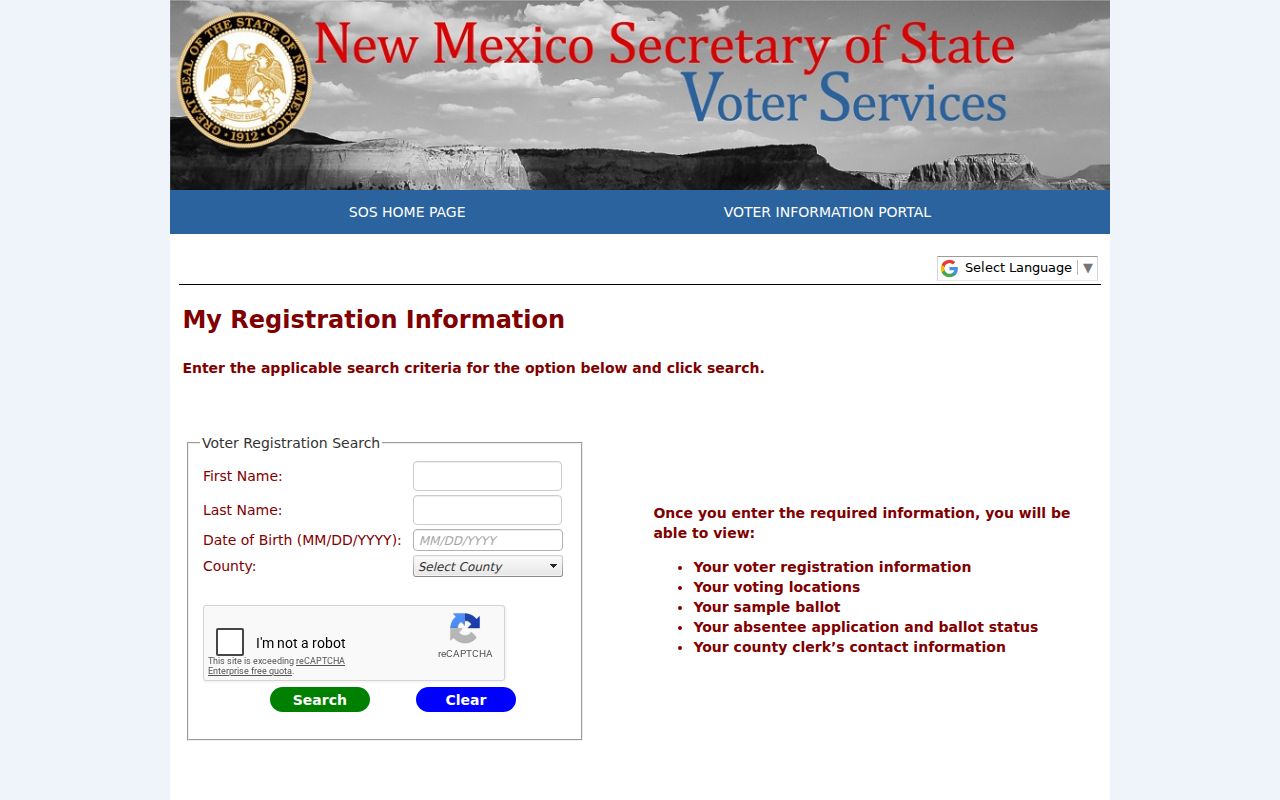 Santa Fe ZIP code directory New Mexico voting location lookup