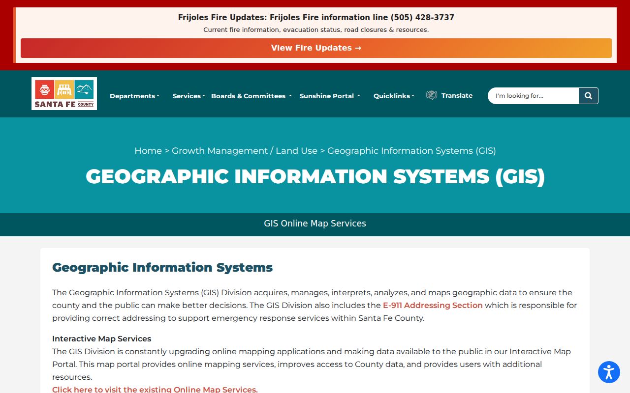 Santa Fe ZIP code directory County GIS and E-911 addressing